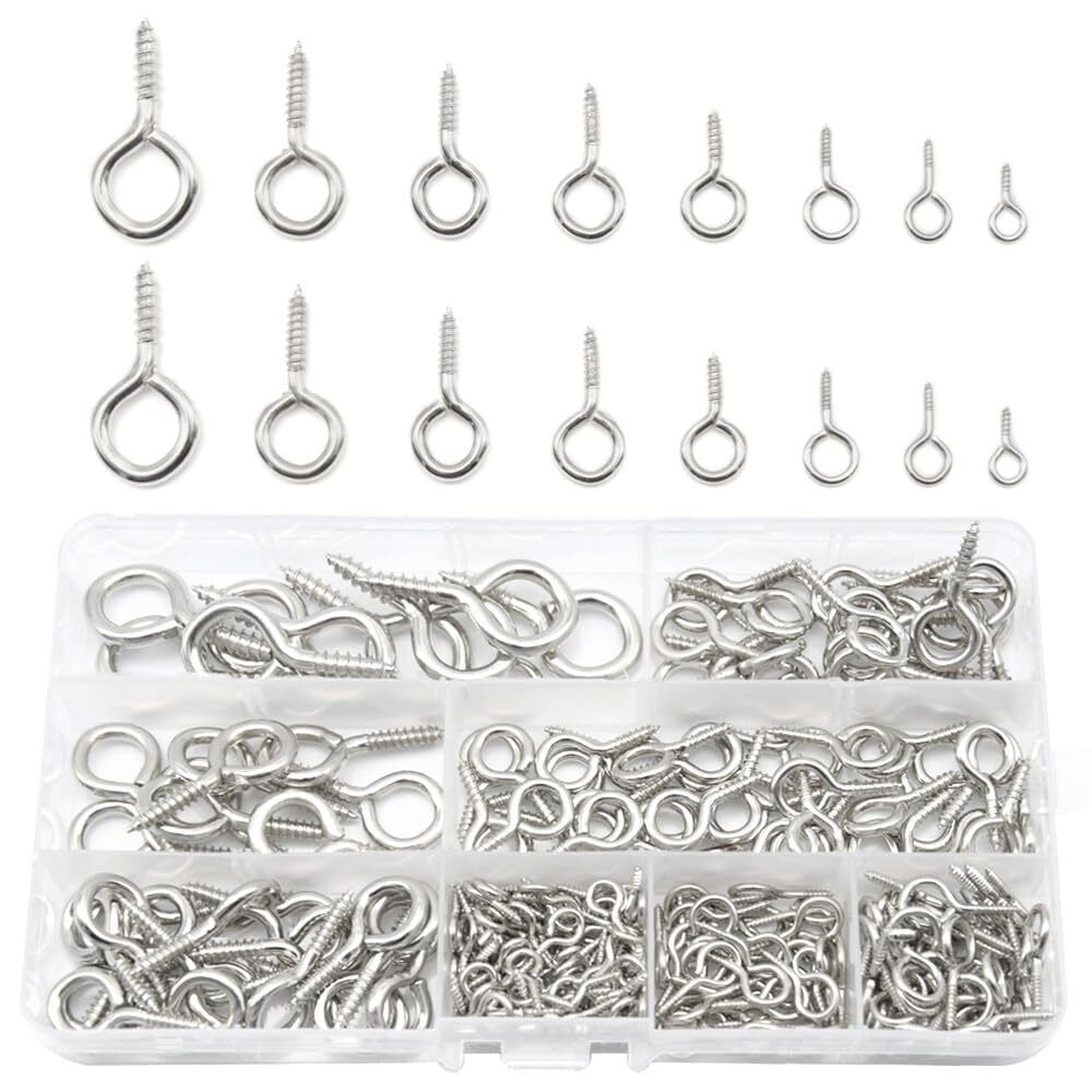 280 Pcs Eyebolts Galvanized Eyebolts Screw Hooks Eye Hooks Wooden Thread - HomeDIYer