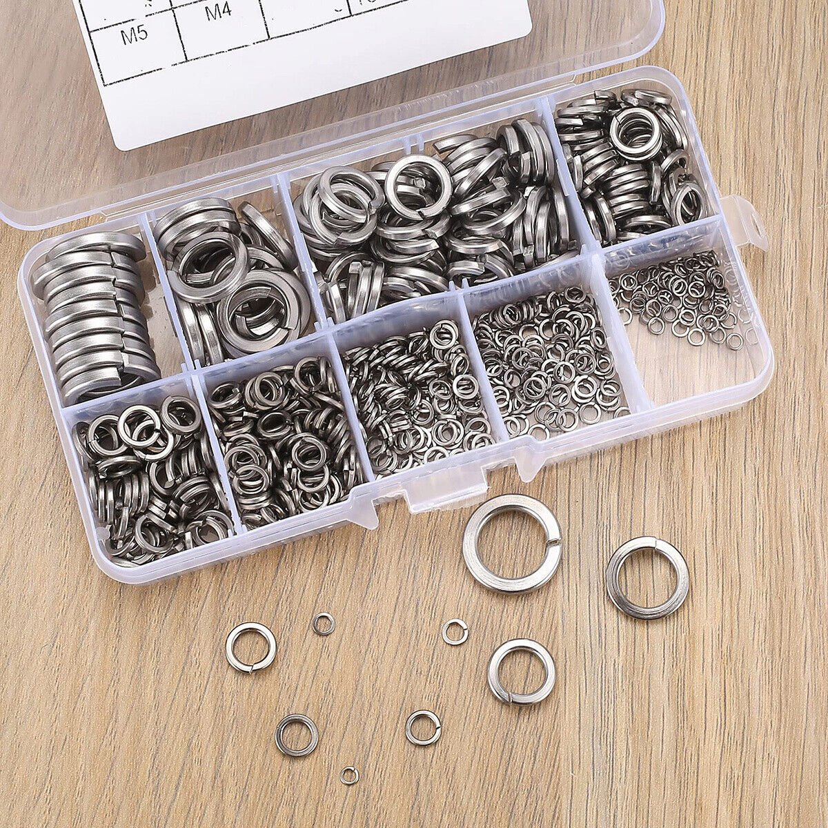 395Pcs Split Spring Washers Metric M4 - M12 Stainless Steel Set For Bolts & Screws - HomeDIYer