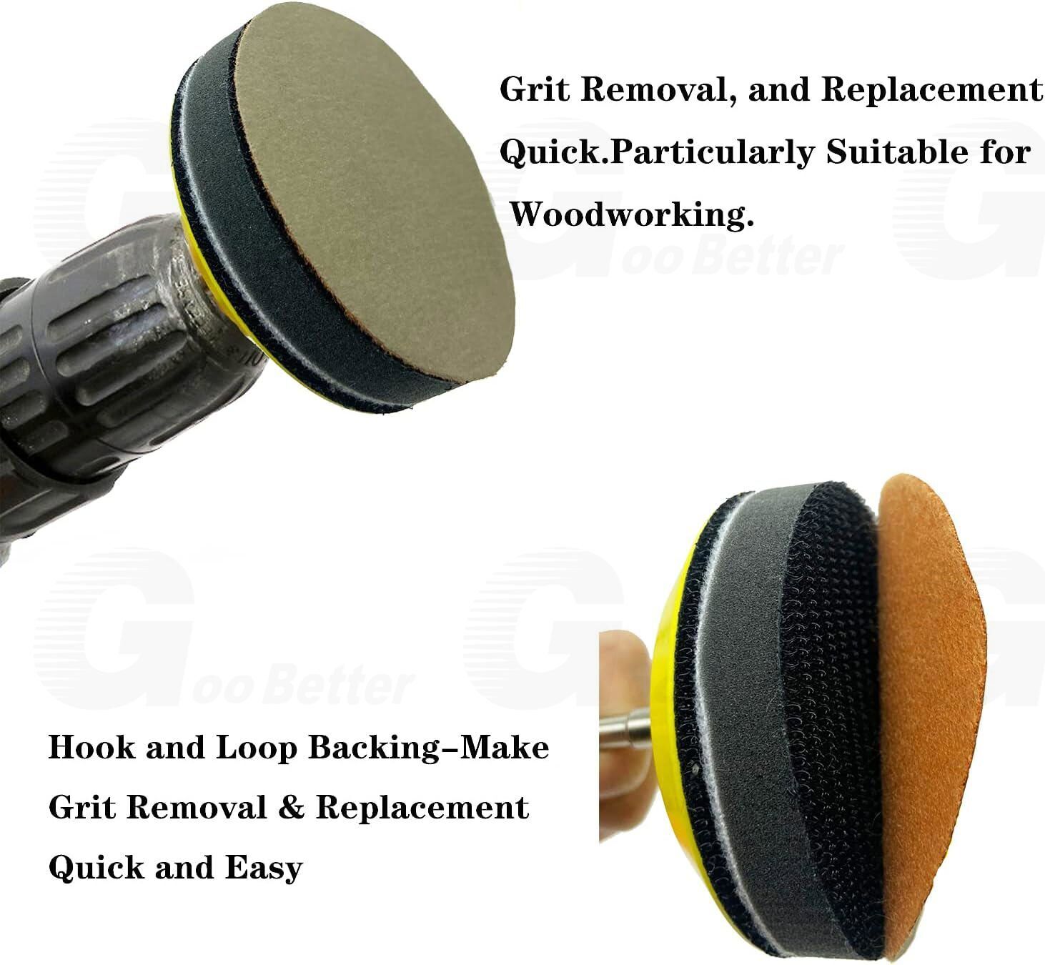 126Pcs 3inch Sanding Discs Foam Buffing Polishing Sponge Sander Buffer Pad Kit