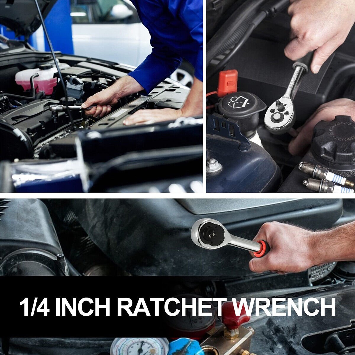 46Pcs Metric Socket Set Ratchet Torx Wrench Kit 1/4" Drive Repair Tool with Case - HomeDIYer