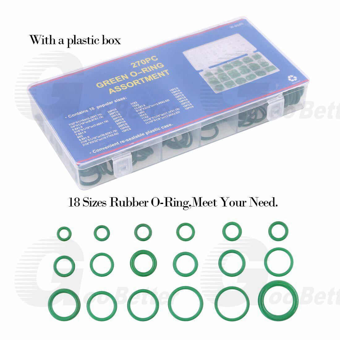 270pcs O - Ring Sealing Gasket A/C Compressor All Size HNBR O - Rings Assortment Kit - HomeDIYer
