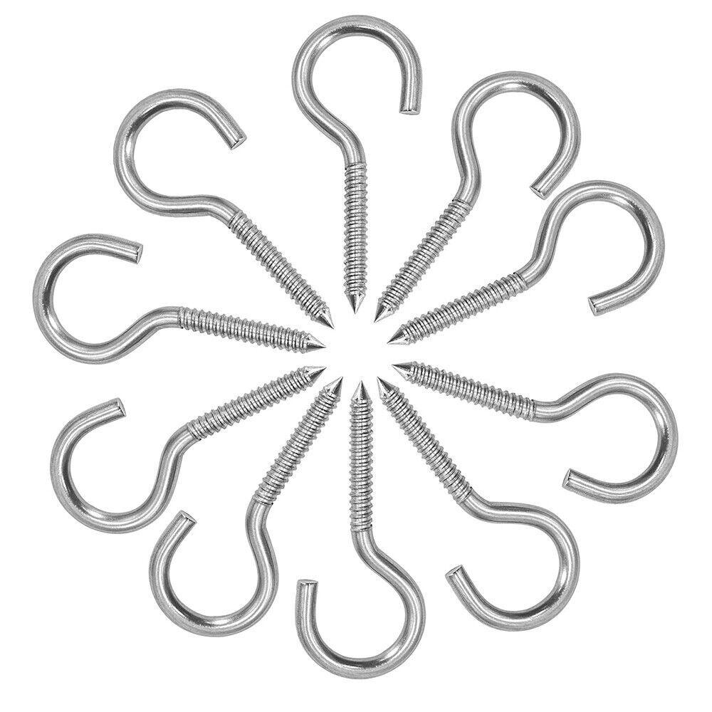 215pcs screw hooks hook screw half round hook screw steel galvanized bent - HomeDIYer
