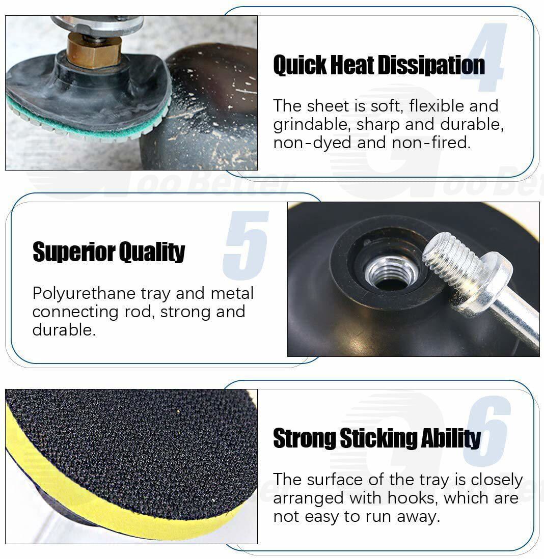 11Pcs 4 inch 100mm Diamond Polishing Pads Kit Wet/Dry for Granite Stone Concrete - HomeDIYer