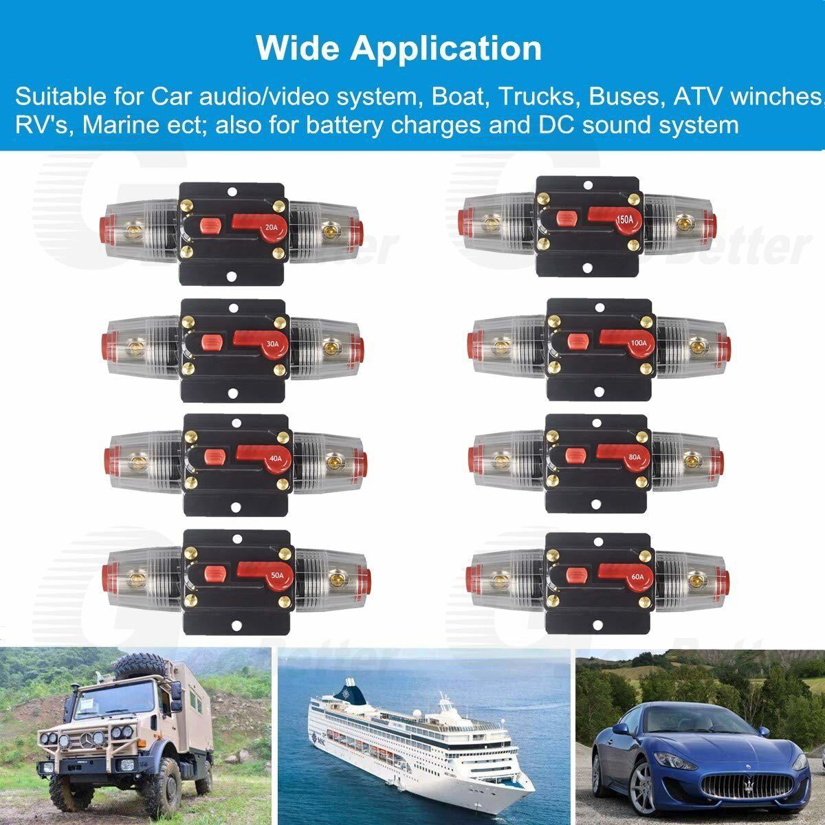 Home Solar System Waterproof Circuit Breaker Reset Fuse Inverter DC 12V - 24V - HomeDIYer