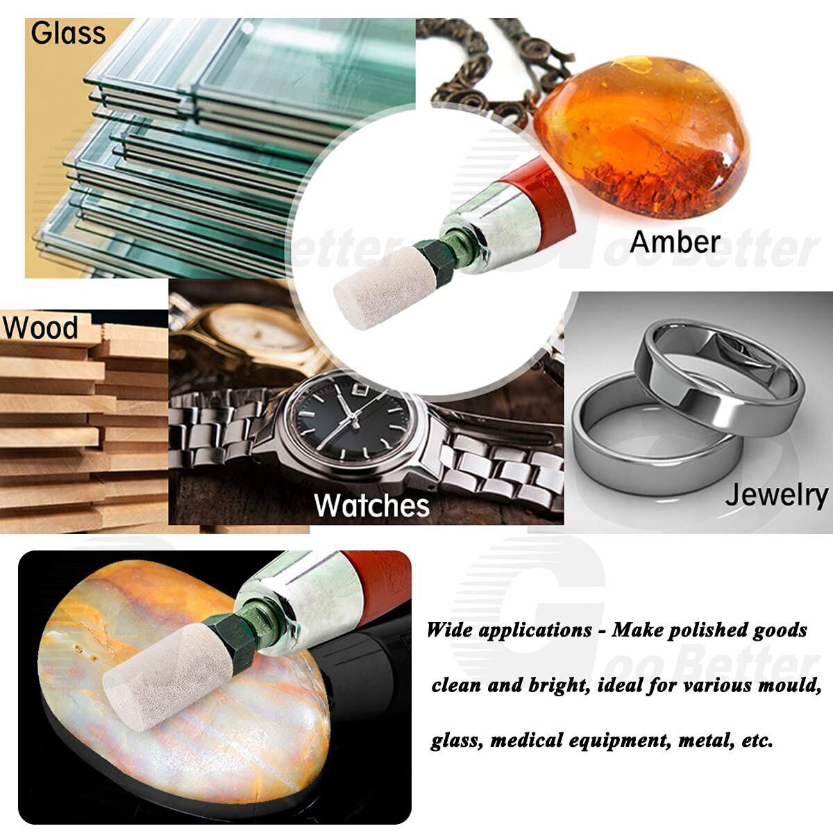 100Pcs Wool Felt Polishing Buffing Pad Waxing Wheel Rotary Tool Kit For Dremel - HomeDIYer