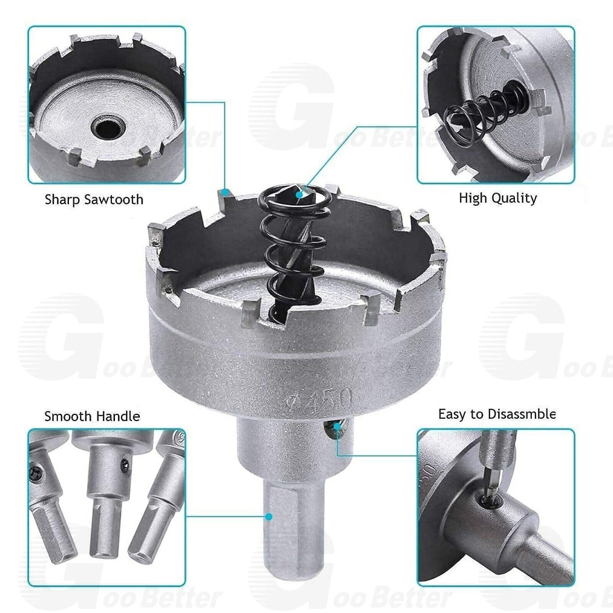 13Pcs Carbide Tip TCT Hole Saw Cutter Drill Bit Set For Steel Metal Wood 16 - 53mm - HomeDIYer