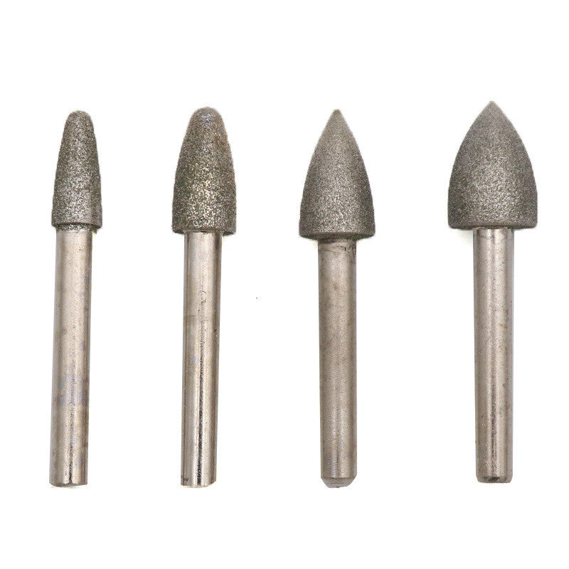 3/6mm Shank Bullet-shaped Diamond Grinding Head Diamond Mounted Points Polishing