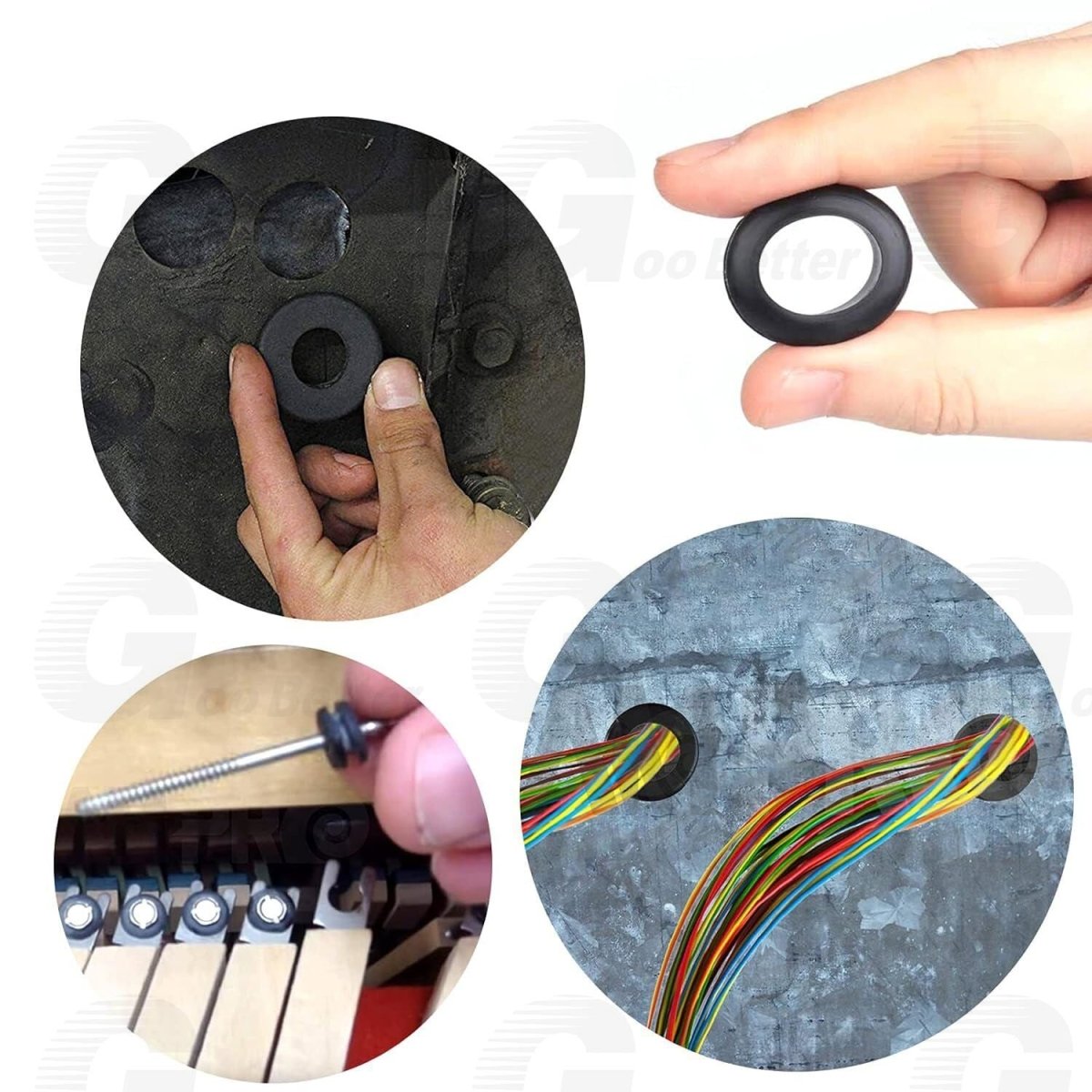 Rubber Grommets Blanking Open Blind Grommet Black Bung Set 295pcs Assorted Size - HomeDIYer