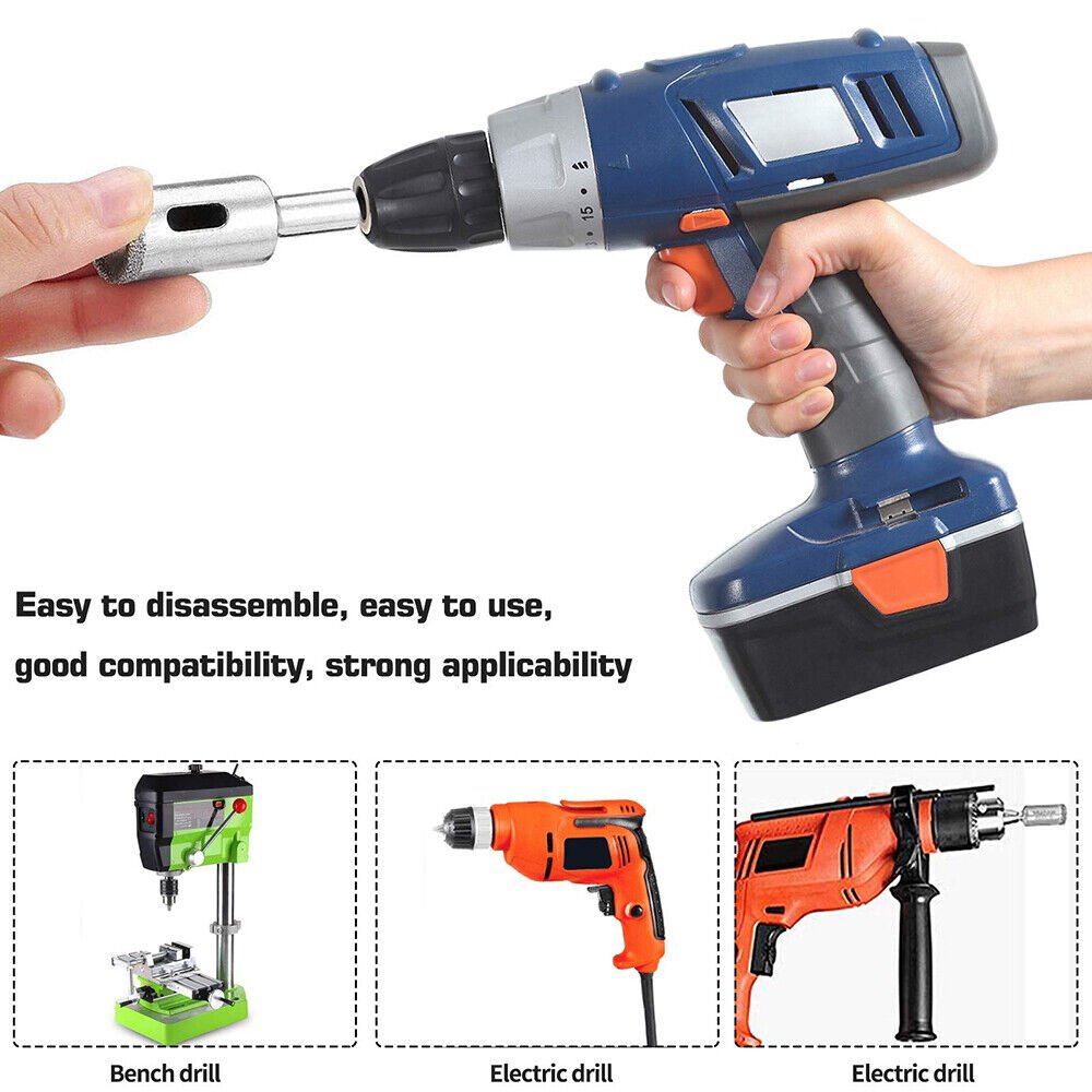 15 pcs diamond drill bit set hole drill 6mm - 50mm for glass marble granite - HomeDIYer