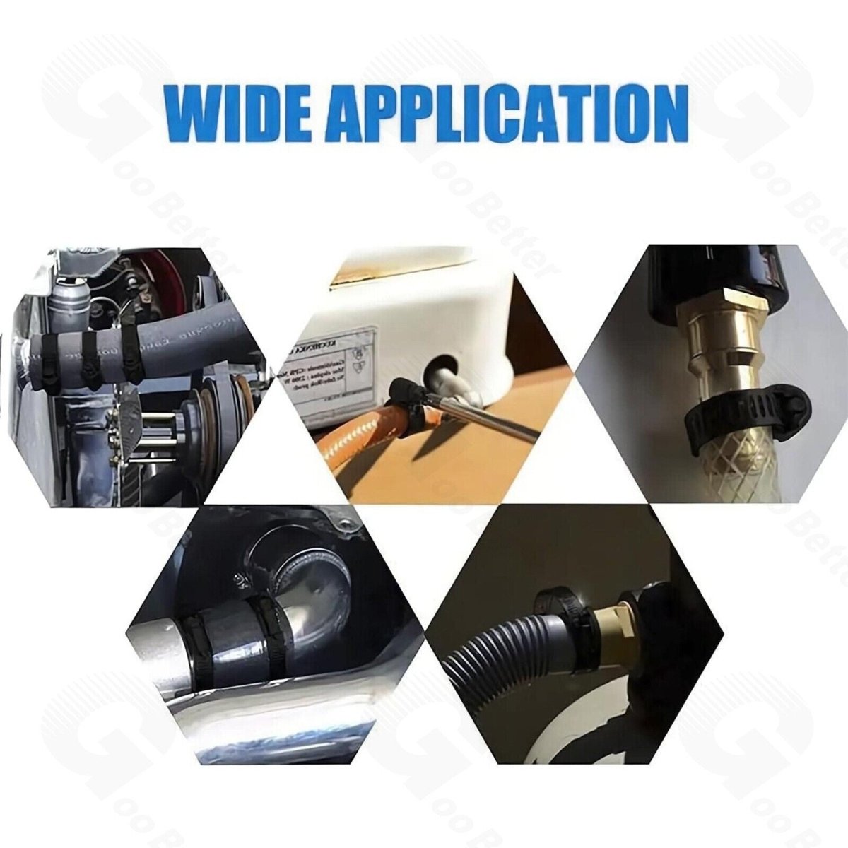 60 Pcs Stainless Steel Pipe Hose Clamp Kit Worm Driver Jubilee Clips Set Black - HomeDIYer