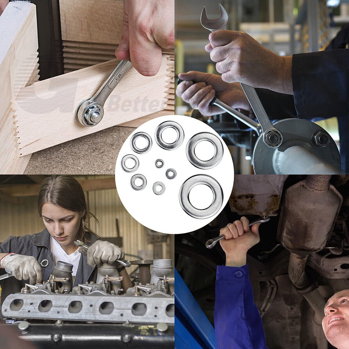 495Pcs M3 - M12 Flat Washers Assortment Zinc Plated For Metric Bolts & Screws Kit - HomeDIYer