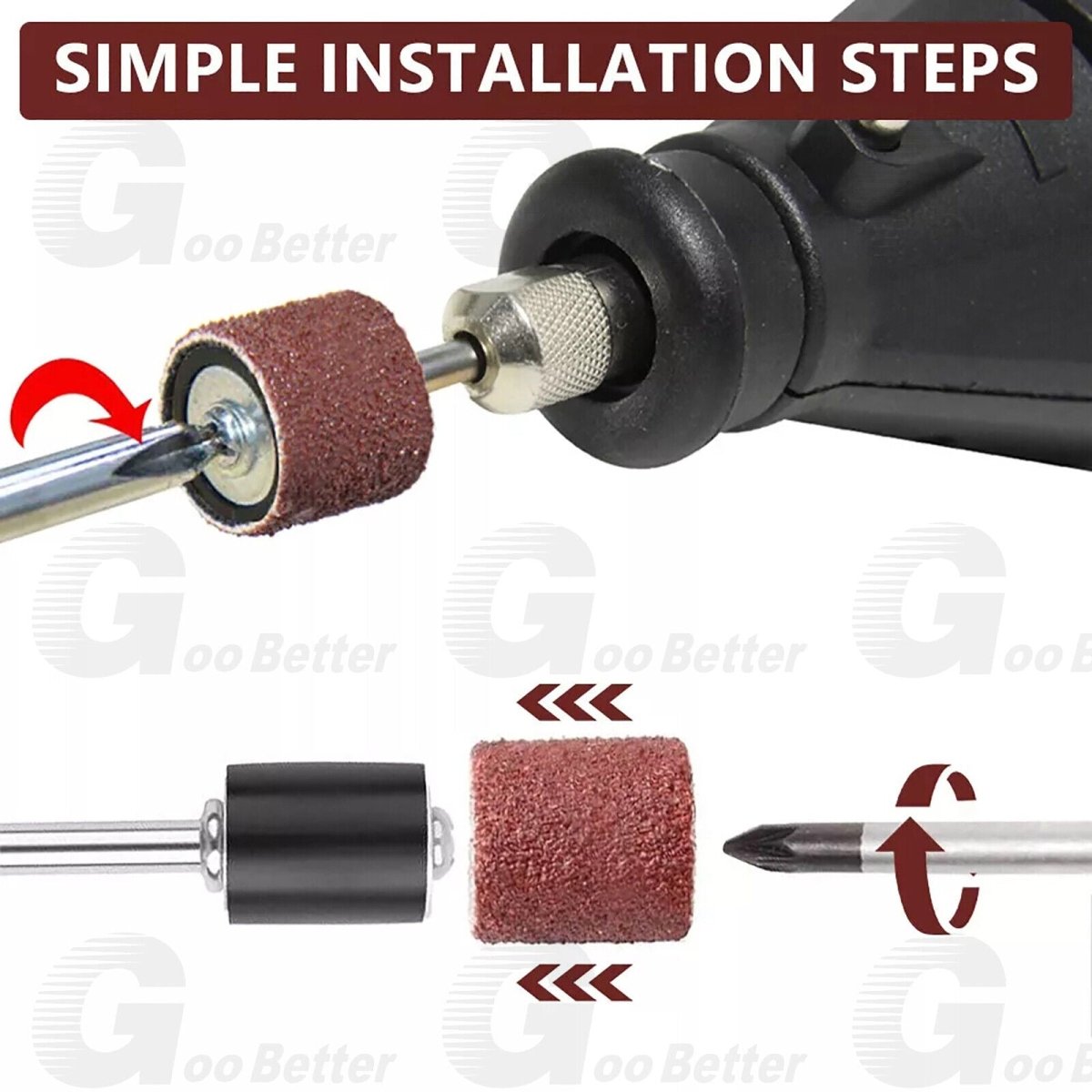 384Pcs Sanding Drum Kit Nail Sander Drill Bit For Dremel Accessories Rotary Tool - HomeDIYer