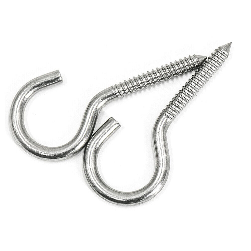 215pcs screw hooks hook screw half round hook screw steel galvanized bent - HomeDIYer