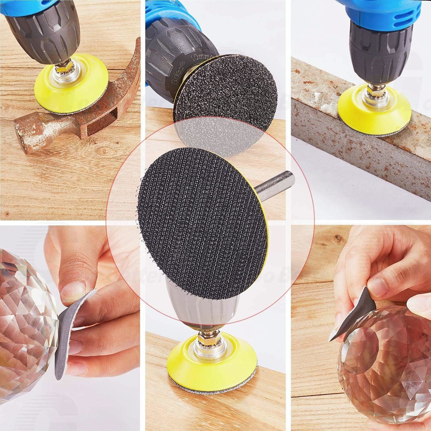 126Pcs 3inch Sanding Discs Foam Buffing Polishing Sponge Sander Buffer Pad Kit