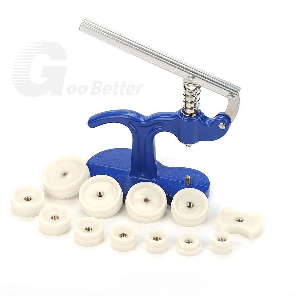 Watch Press Set - Watch Back Case Closer - Glass Fitting Watchmaker Repair Tool Kit. with 12 Snap on Fitting Dies/Moulds - HomeDIYer