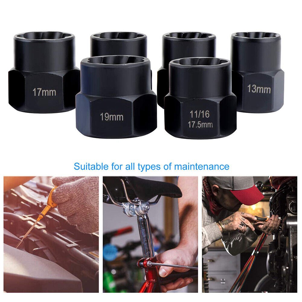 13PCS 3/8” screw extractor socket wrench set extractor link Extractor - HomeDIYer