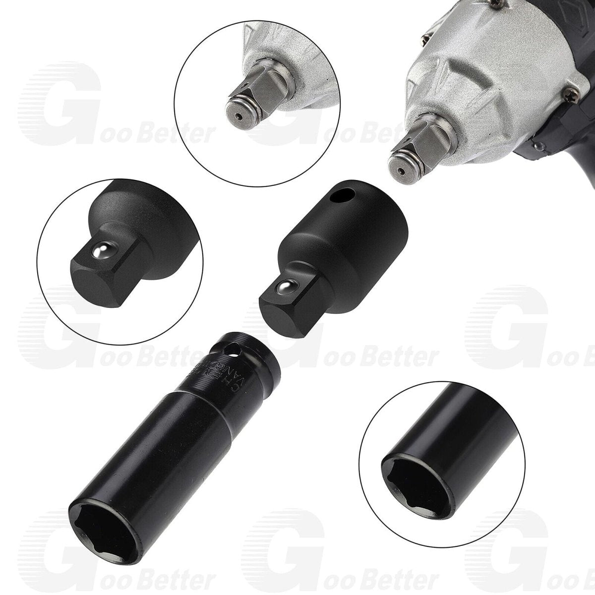 4 Pcs 3/8" to 1/4" 1/2 inch Air Impact Socket Adapter Set Drive Ratchet Reducer - HomeDIYer