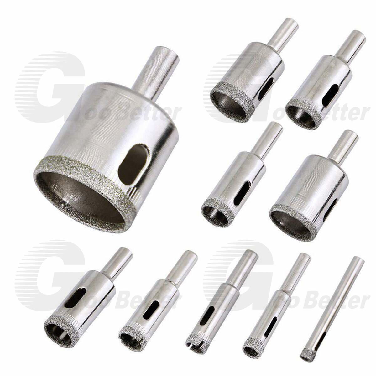 6mm - 32mm Diamond Hole Saw Kit Drill Bits Set Cutter Glass Ceramic Tile Porcelain - HomeDIYer