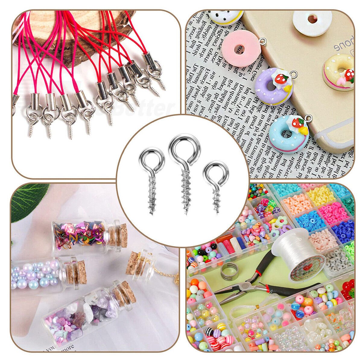 150x eyebolt eyebolt screw ring round wood thread 1 - 4 assortment set - HomeDIYer