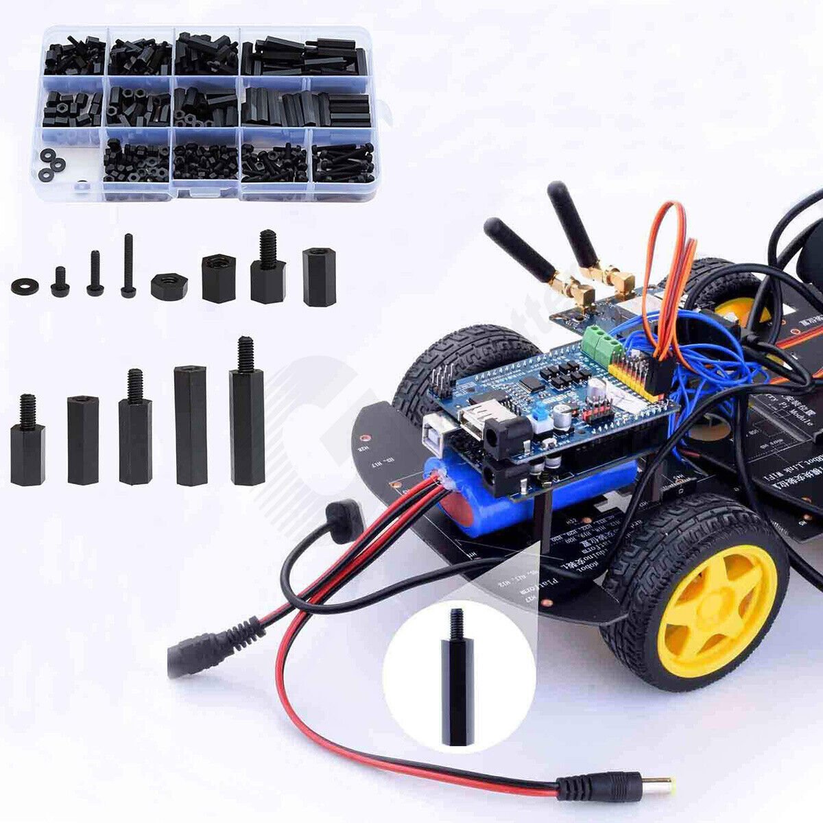 320Pcs M2 Nylon Male Female Hex Column Standoff Spacer PCB Board Screw Nut Kit - HomeDIYer