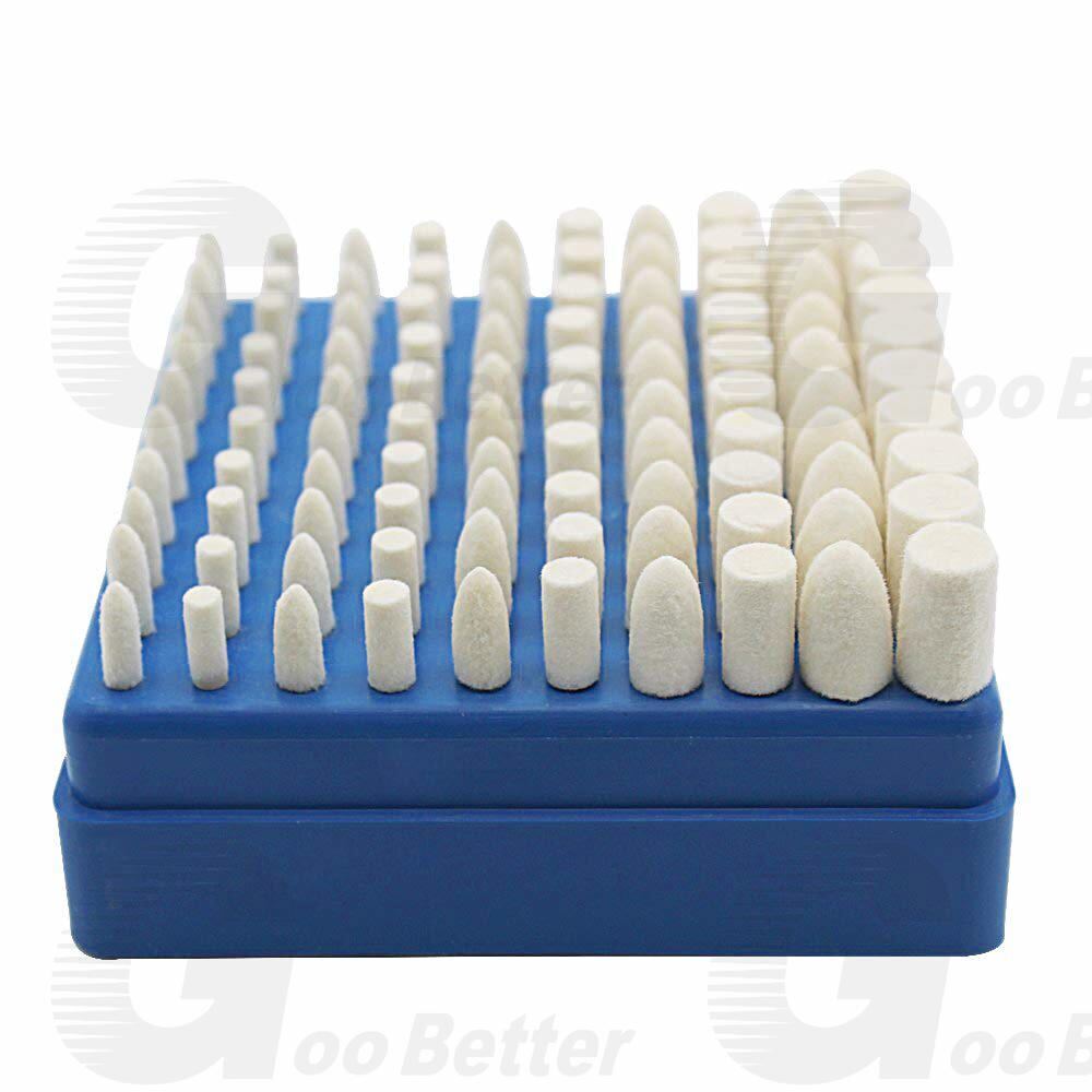 100Pcs Wool Felt Polishing Buffing Pad Waxing Wheel Rotary Tool Kit For Dremel - HomeDIYer