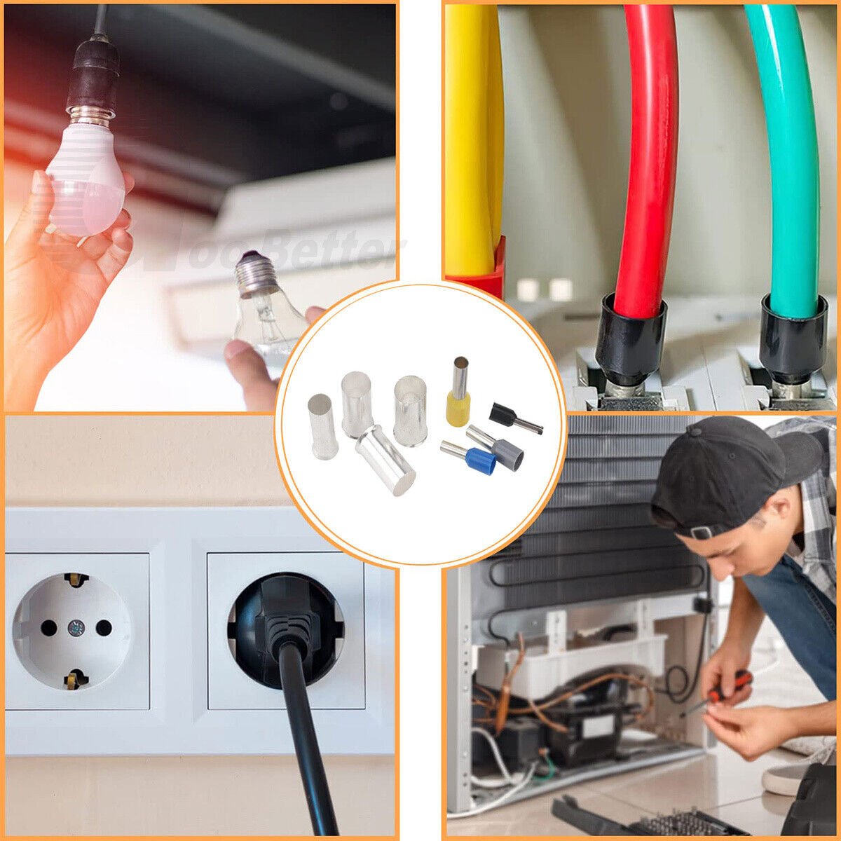 390pcs wire end ferrule set Insulated & uninsulated Bare wires End sleeve Cable lugs - HomeDIYer