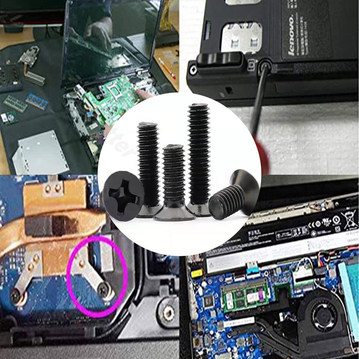 300Pcs M2/M2.5/M3 Cross Head Countersunk Screw Black Set for Computers Notebooks - HomeDIYer