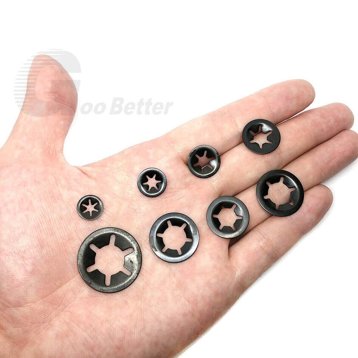 260Pcs Starlock Washers Push M3 - M12 On Lock Star Tooth Grab Fastener Clips Set - HomeDIYer