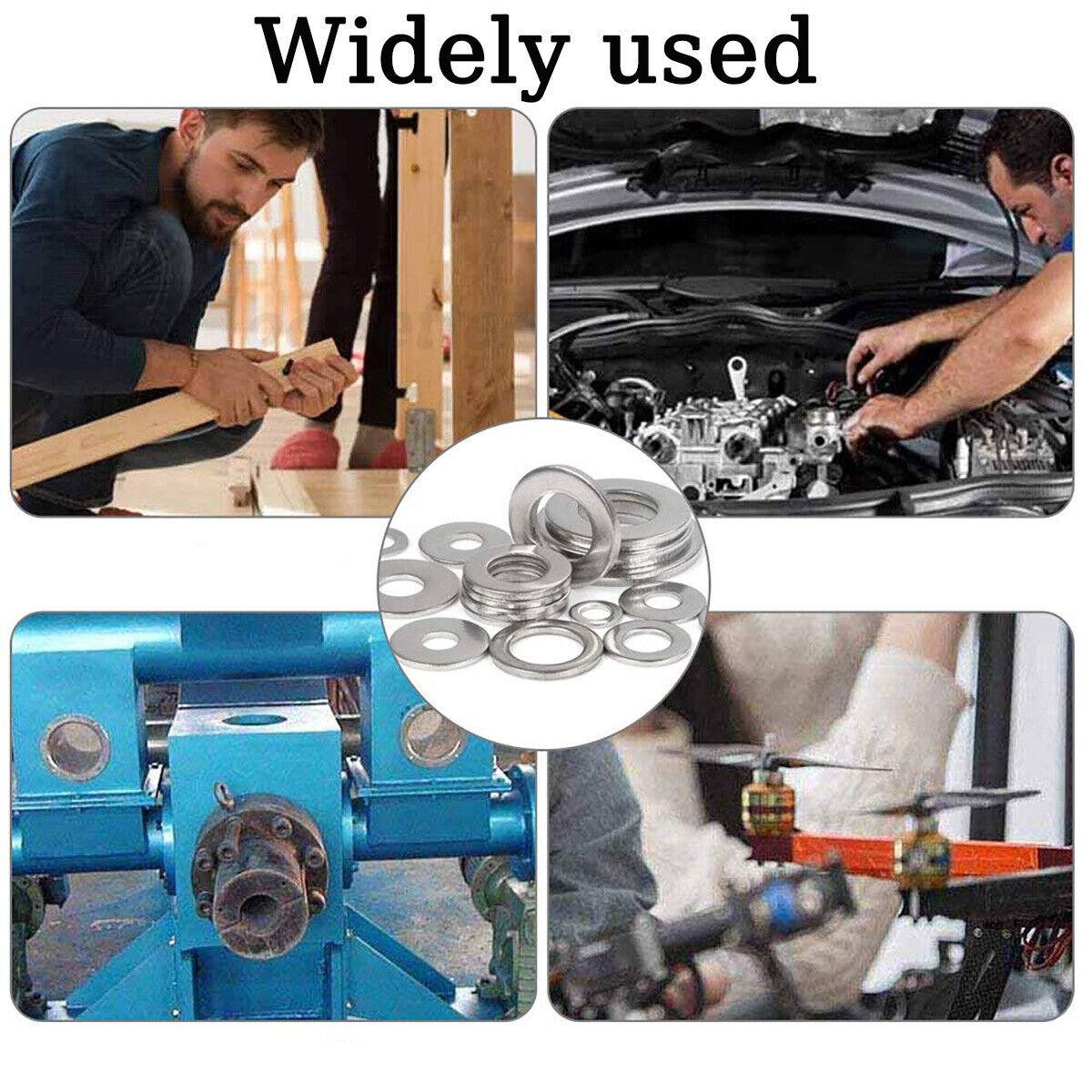 495Pcs M3 - M12 Flat Washers Assortment Zinc Plated For Metric Bolts & Screws Kit - HomeDIYer