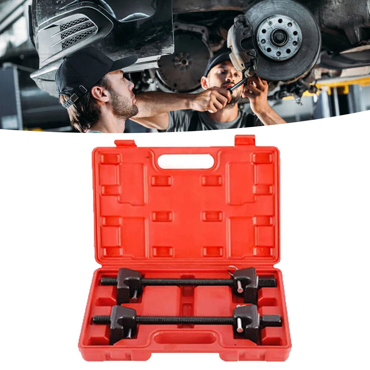 2x 325mm spring compressor car lowering universal strut tensioning tool set - HomeDIYer