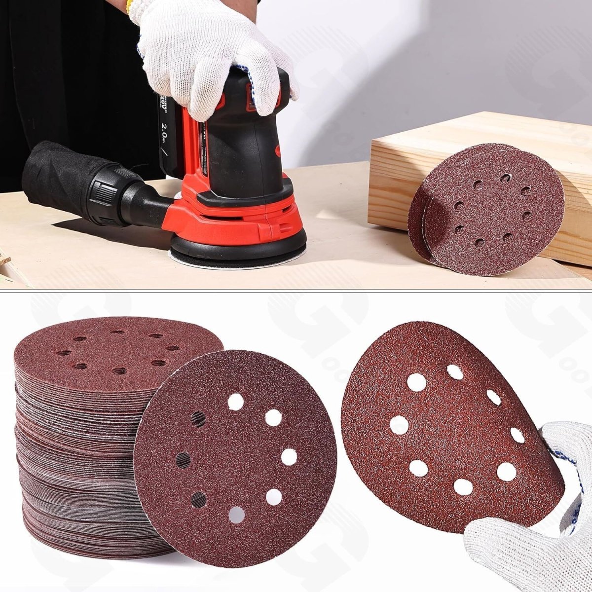 100Pcs 40 to 800 Grit Sanding Discs 5 inch 8 - Hole Hook Loop Orbital Sander Paper - HomeDIYer