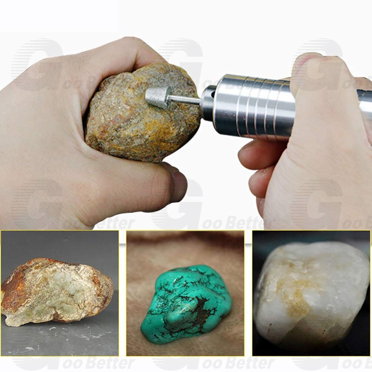 50Pcs Diamond Burr Stone Carving Grinding Bits 1/8'' Shank for Dremel Rotary Tool - HomeDIYer