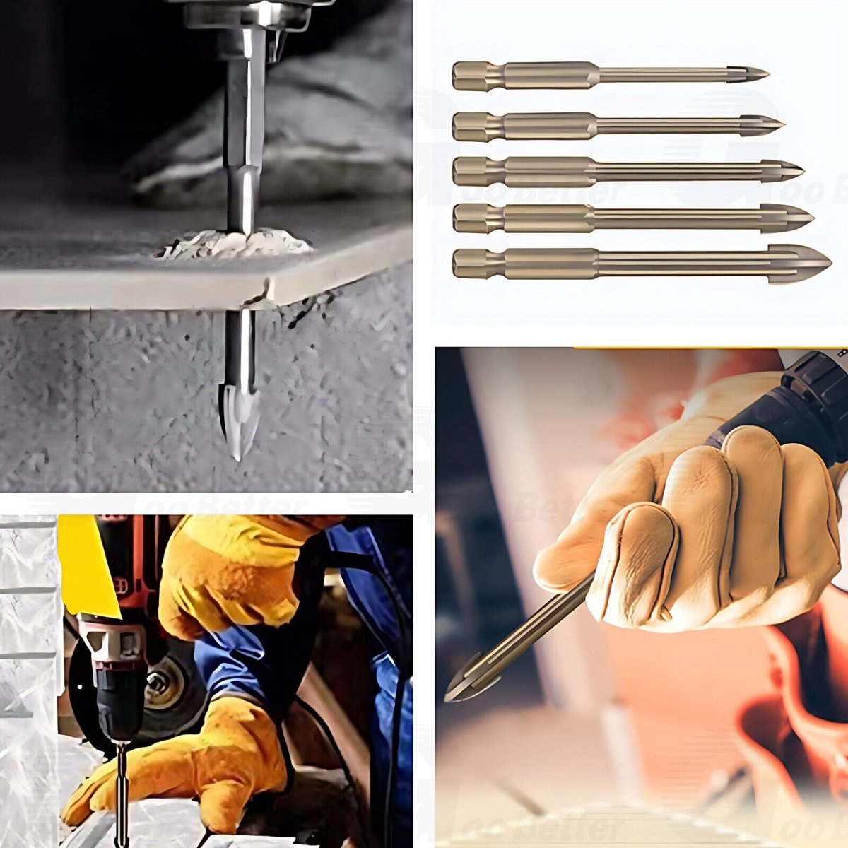 7PCS Drilling Tool Cross Alloy Drill Bits Set Hole Opening Efficient Universal - HomeDIYer