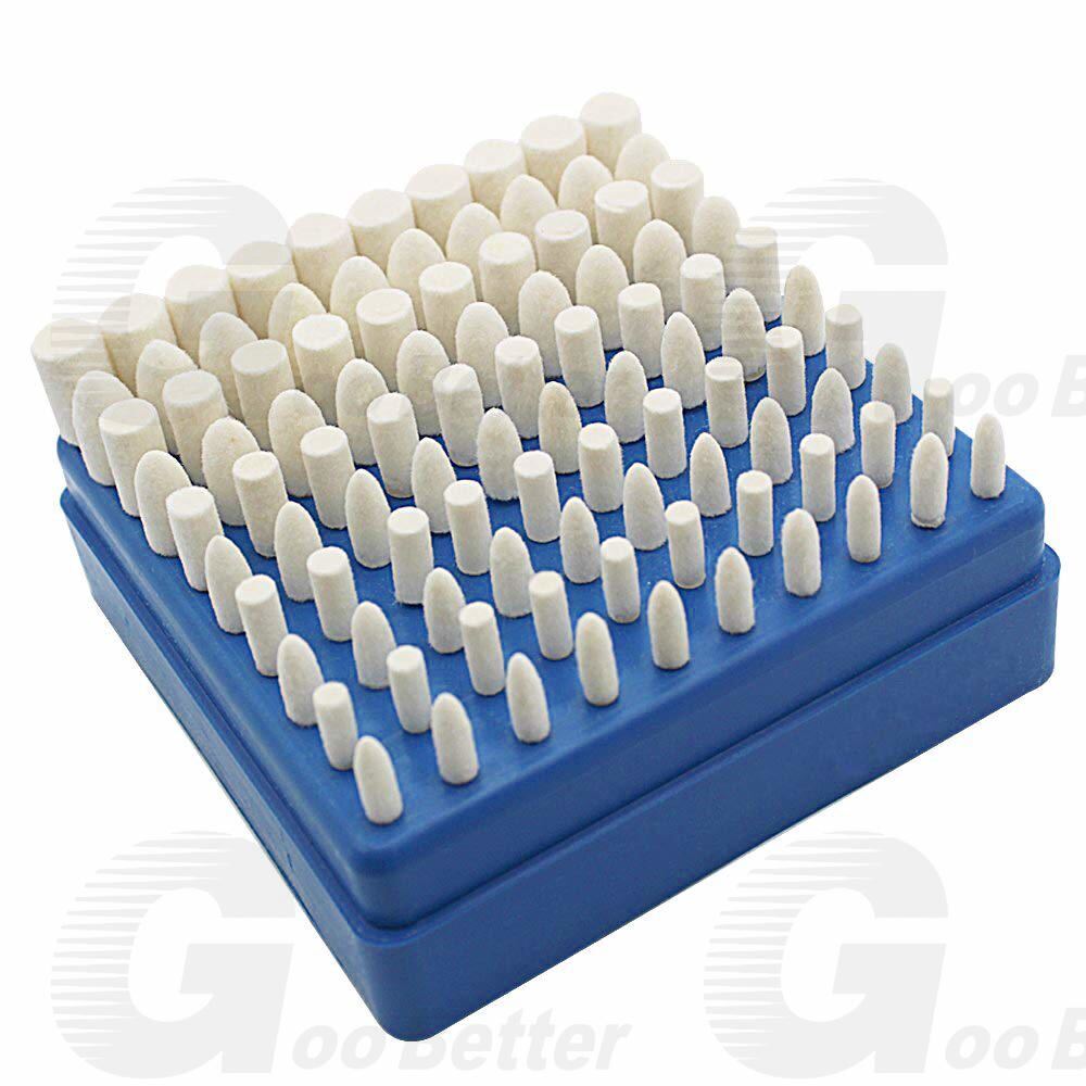 100Pcs Wool Felt Polishing Buffing Pad Waxing Wheel Rotary Tool Kit For Dremel - HomeDIYer