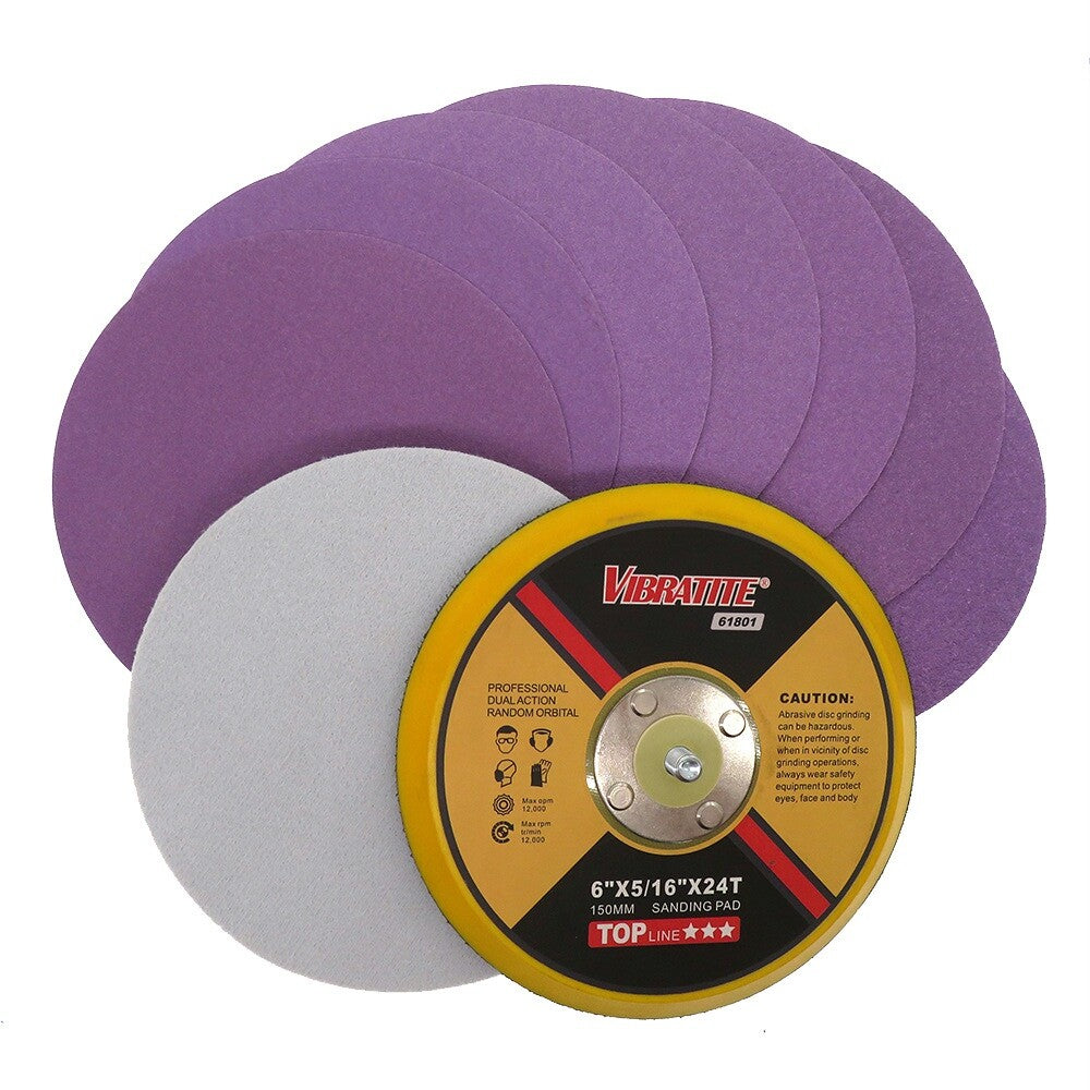 Professional-grade 150mm sanding discs for fine finishing and coarse material removal.