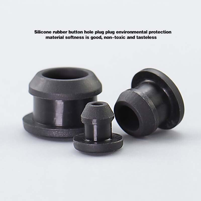 Black Snap-on Hole Plug Silicone Rubber Blanking End Caps Seal Stopper 2.5~14mm