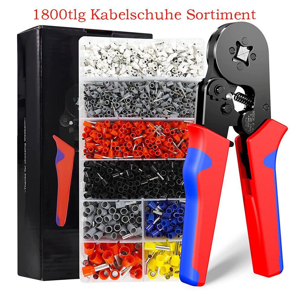1800 crimping pliers wire end ferrule set 0.5mm - 10mm² wire end ferrule pliers pliers - HomeDIYer