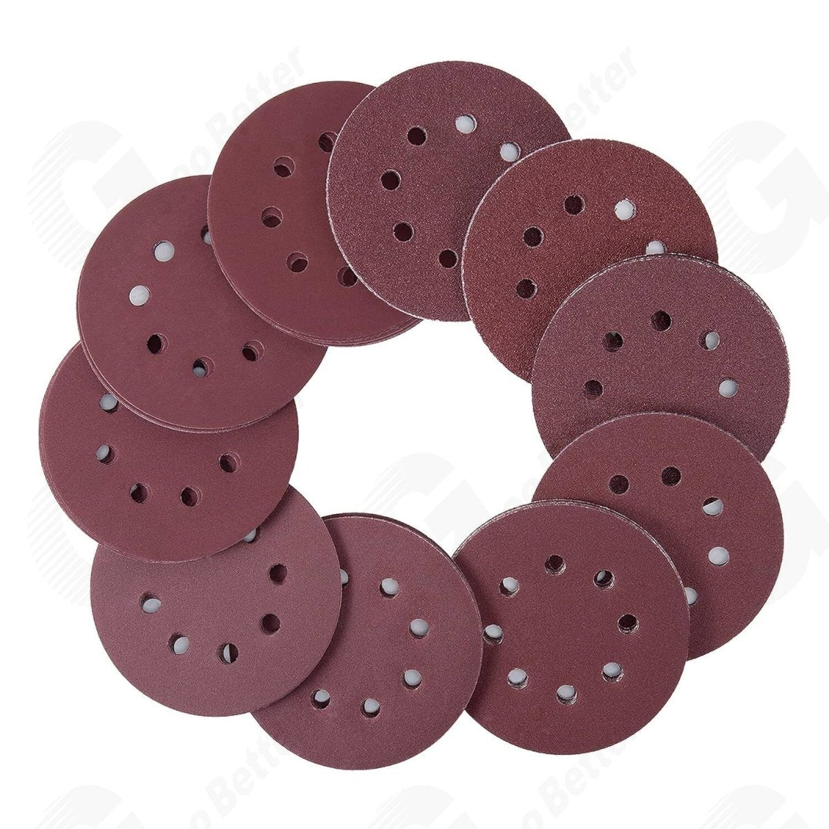 72Pcs 5 Inch 8 Hole Dustless Hook and Loop Sanding Disc Sander Round Sandpaper - HomeDIYer