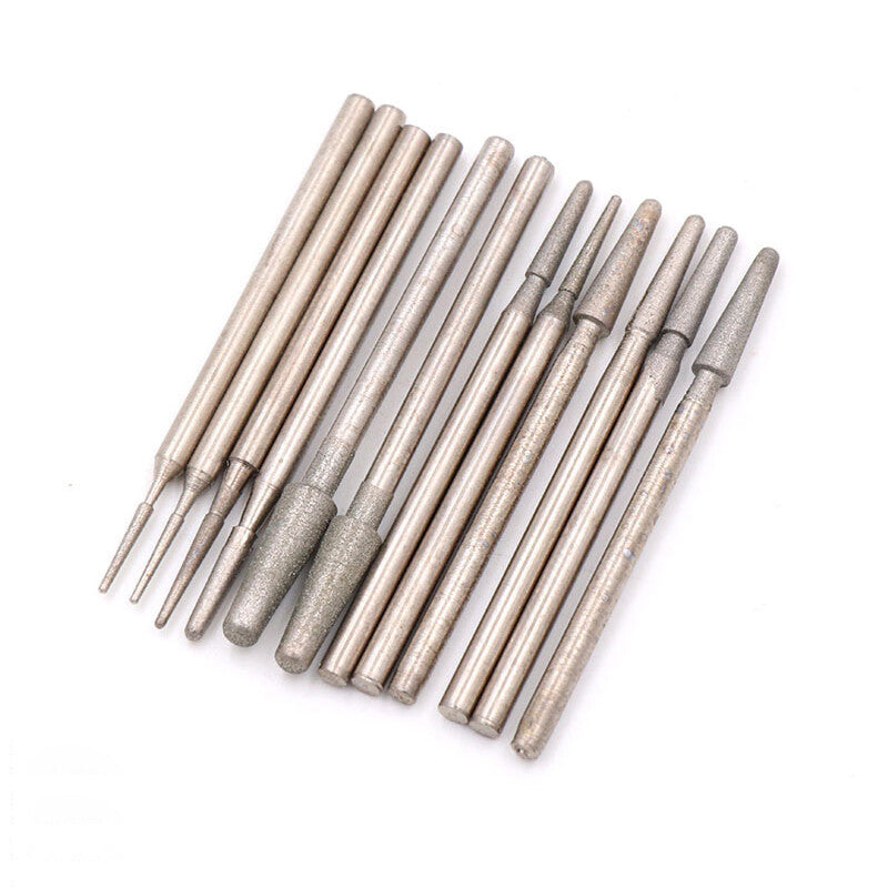 2.35mm Shank Diamond Grinding Head Jade Amber Polishing Carving 600/1200 Grit