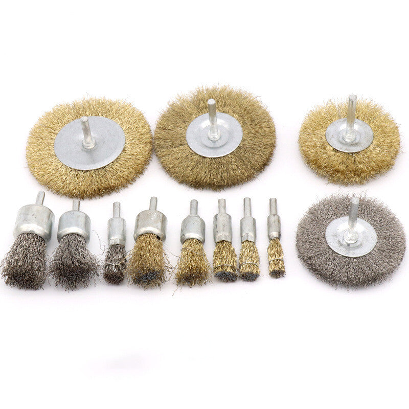 φ10-100mm Flat Wire Brush Wheel - Brass/Stainless Steel Wire for HomeDIYer Metal Sanding & Rust Removal