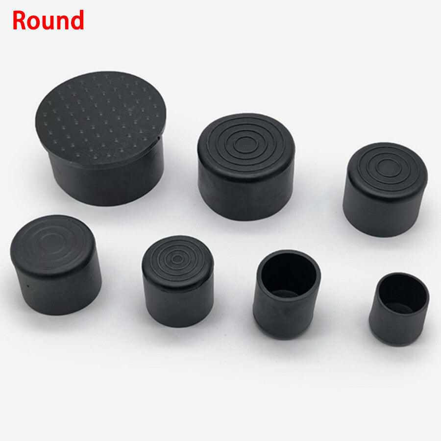Assortment of square and rectangle black rubber feet in multiple sizes