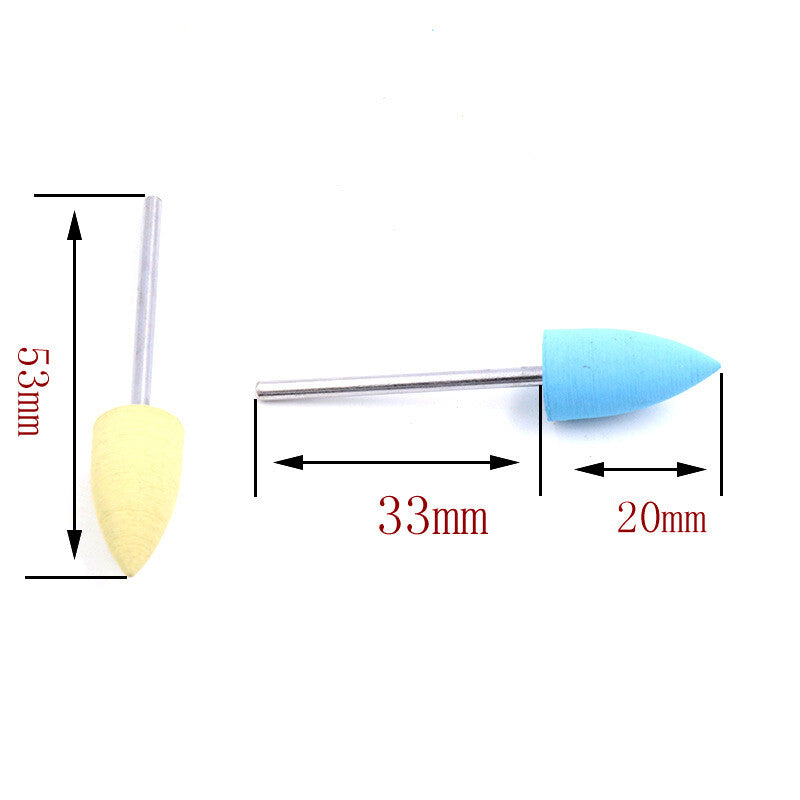 Bullet Polishing Wheel Rubber Fine Grit Buffing 4-10mm Sharp/Round 2.35mm Shank