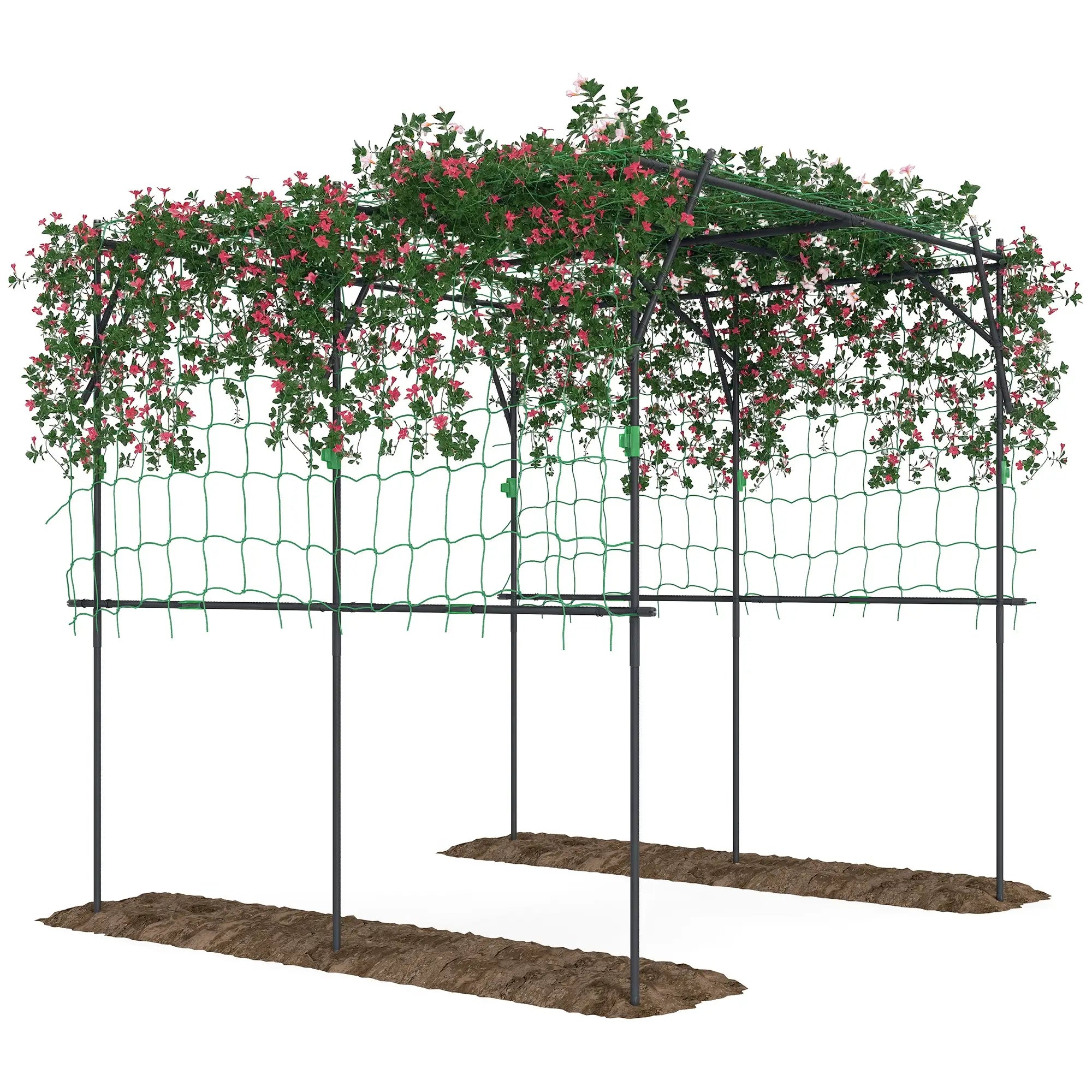 Garden Arch Trellis Metal Plant Trellis Support with Climbing Net