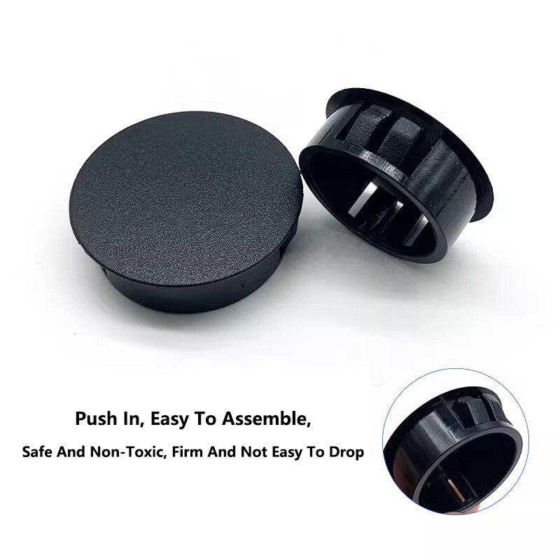 Size progression display showing caps from 5mm to 50mm diameter