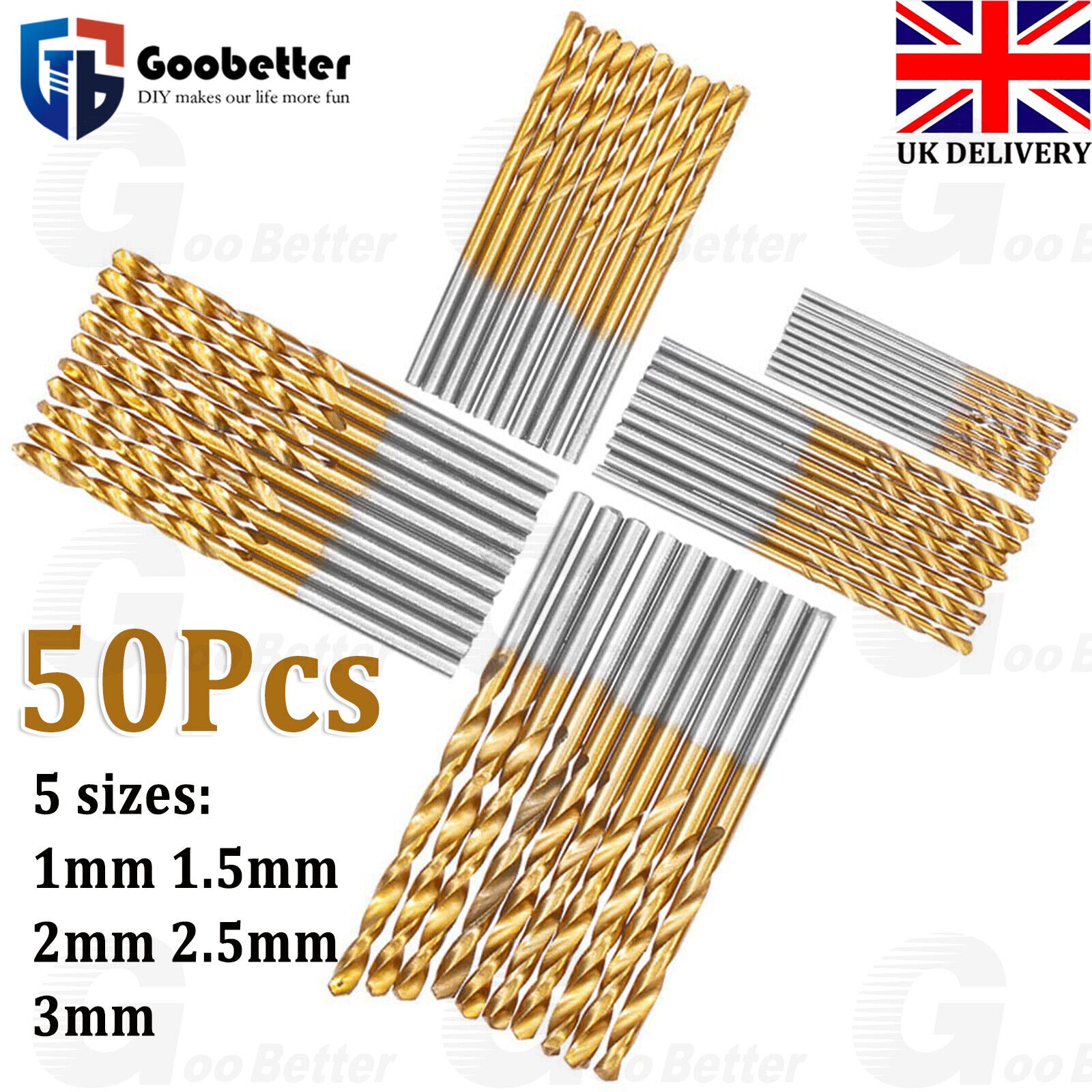 50PCS Mini Micro Round Shank Drill Bits Set Small Precision HSS Twist Drill Bits