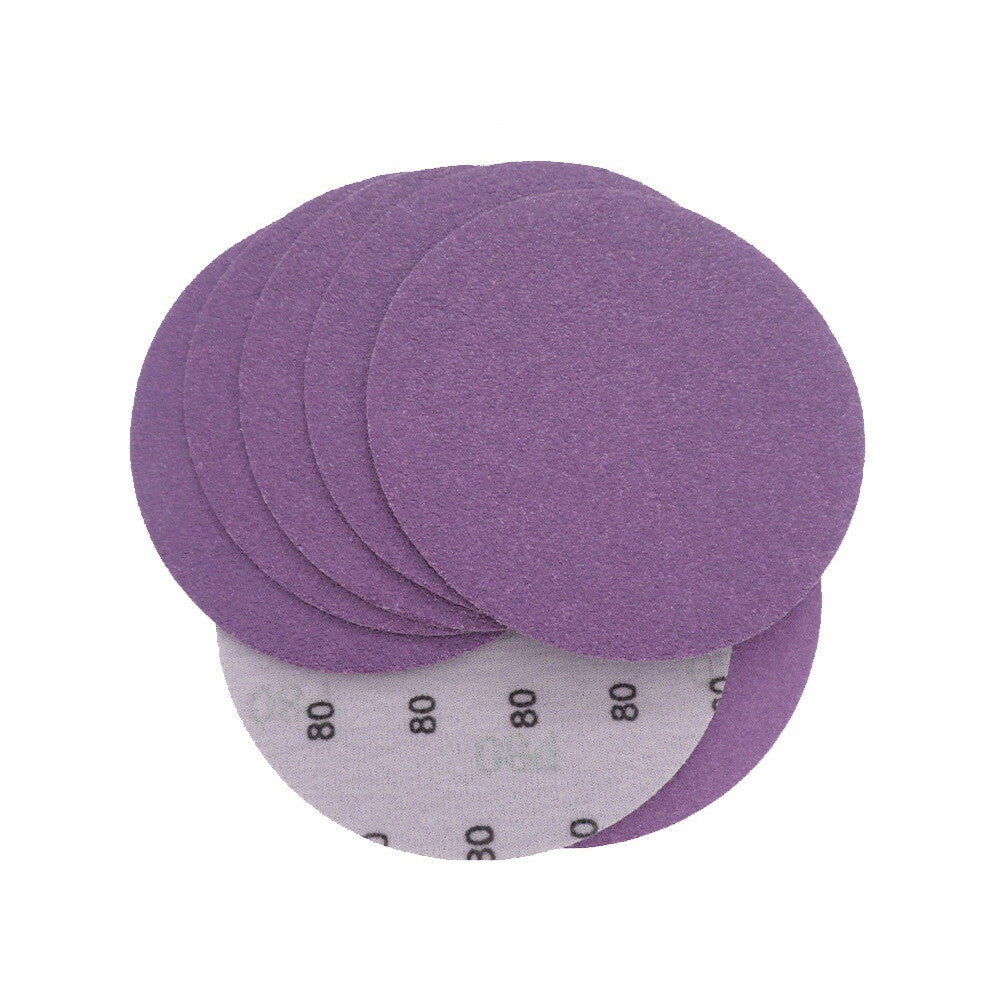 Stacked Side View 5 Inch 125mm Purple Sandpaper - Wet And Dry Sanding Discs (HomeDIYer)