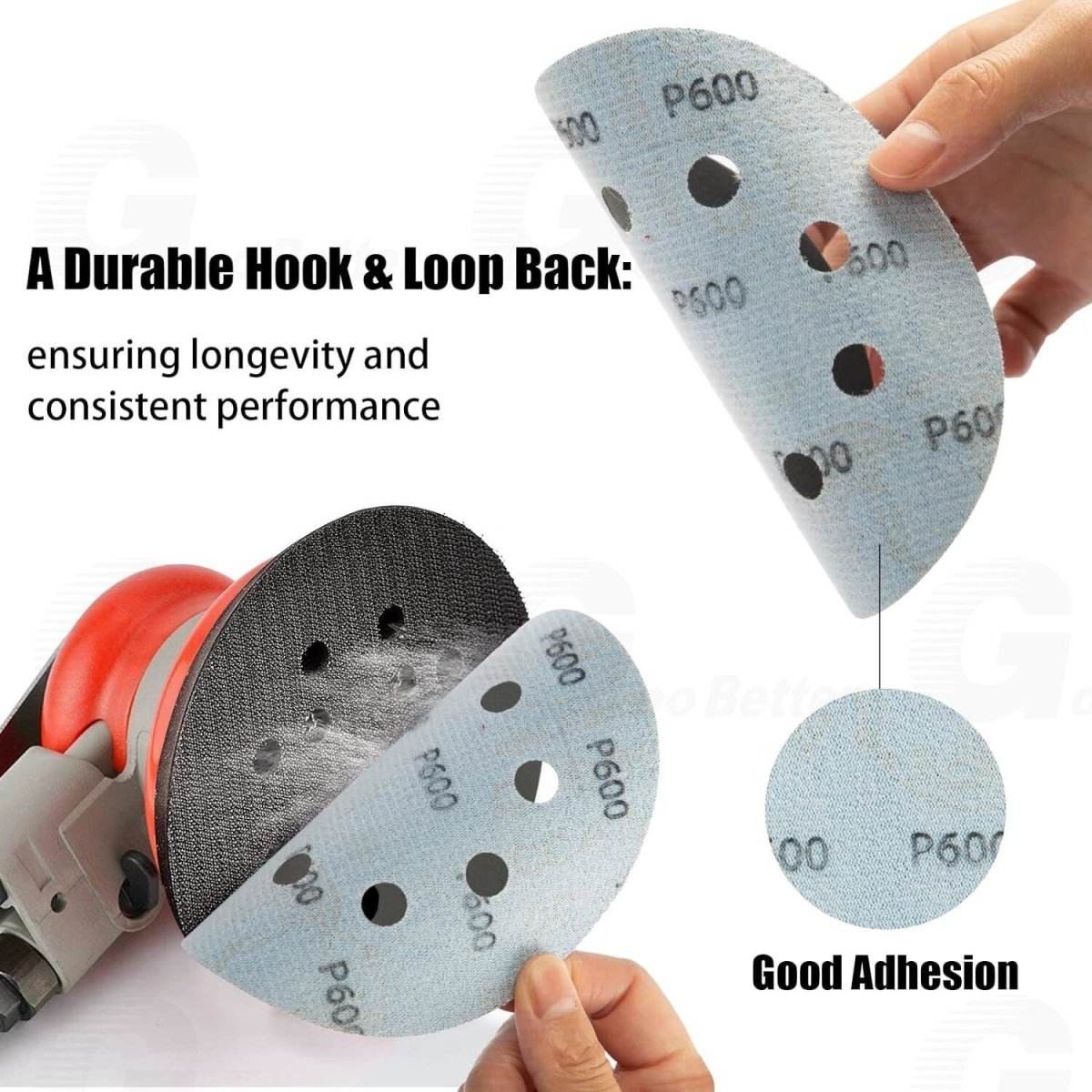 5 Inch 2000 - 10000Grit Sanding Discs Hook Loop Orbital Sander Paper,Interface Pad - HomeDIYer