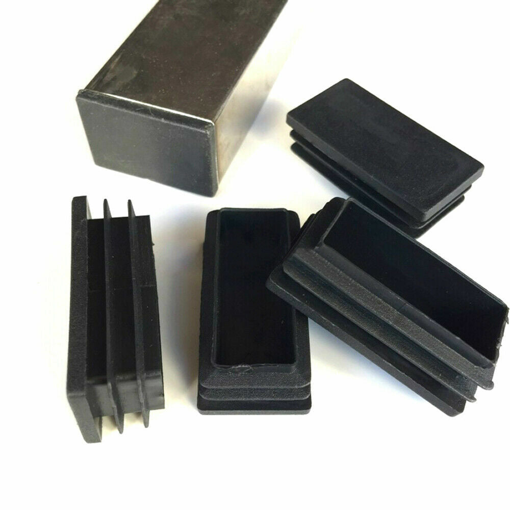 Square / Rectangle Plastic Black Blanking End Cap Tube