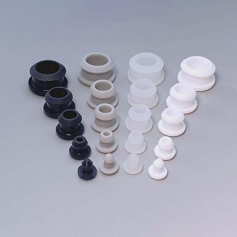 Black Snap-on Hole Plug Silicone Rubber Blanking End Caps Seal Stopper 2.5~14mm