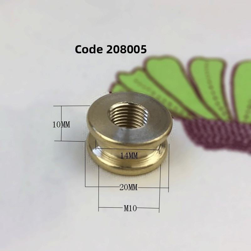 Solid Brass M10 I‑Connector with T‑Washer – 208 Brass Lamp Hardware for Pendant Lights & Fixtures
